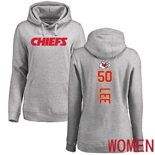 Women Kansas City Chiefs 50 Lee Darron Ash Backer Pullover NFL Hoodie Sweatshirts